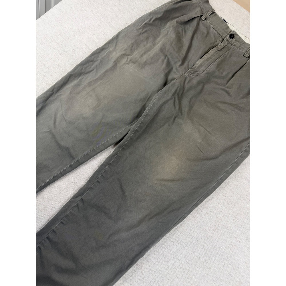 Polo Ralph Lauren Andrew Pant Mens 34x31 Olive Gray Pleated Cotton Chino Trouser - Picture 11 of 12